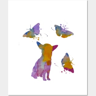 Chihuahua Art, Butterflies, Butterfly Dog Art Posters and Art